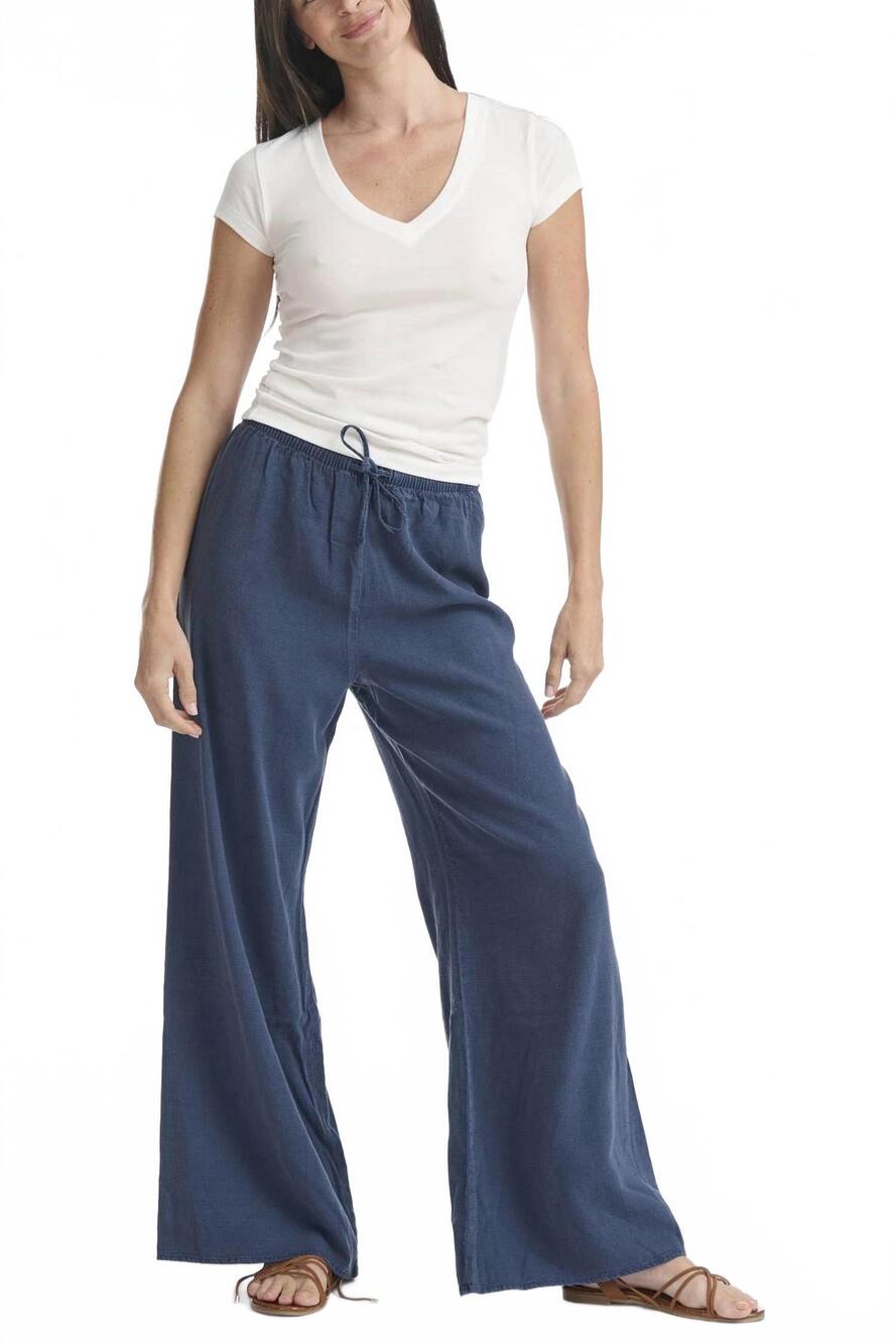 NEW SPLENDID women's draw string pant in blue